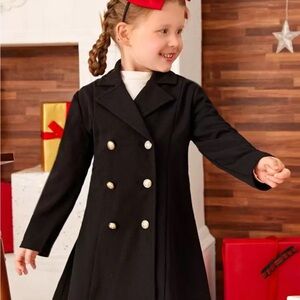 Stylish Black Double-Breasted Coat for Kids